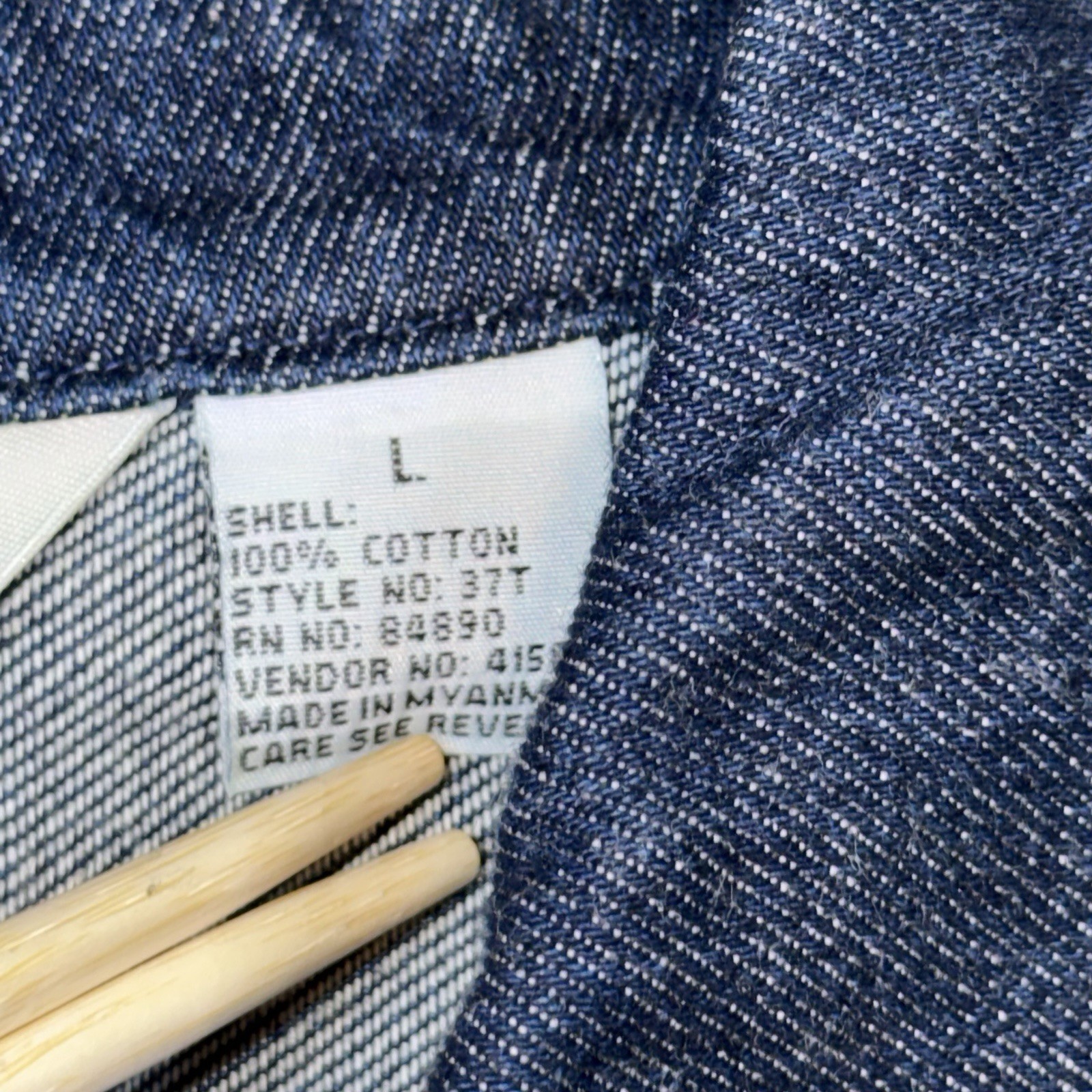 VTG Duke Haband Denim Jacket Mens Large Chore Coat Button Front Four Pocket 90’s