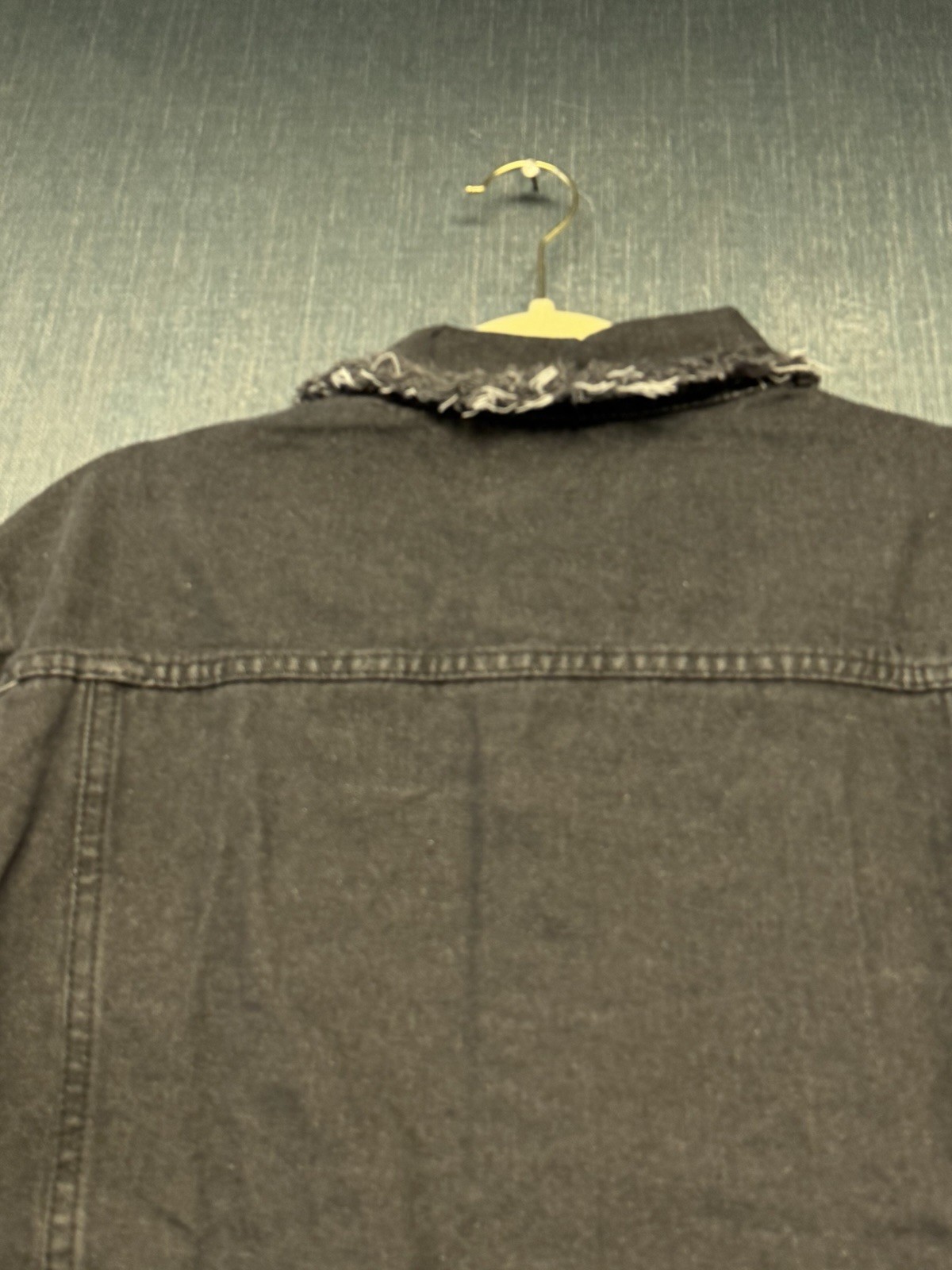 Mens HME Denim Gray Jean Jacket Faded Distressed XL