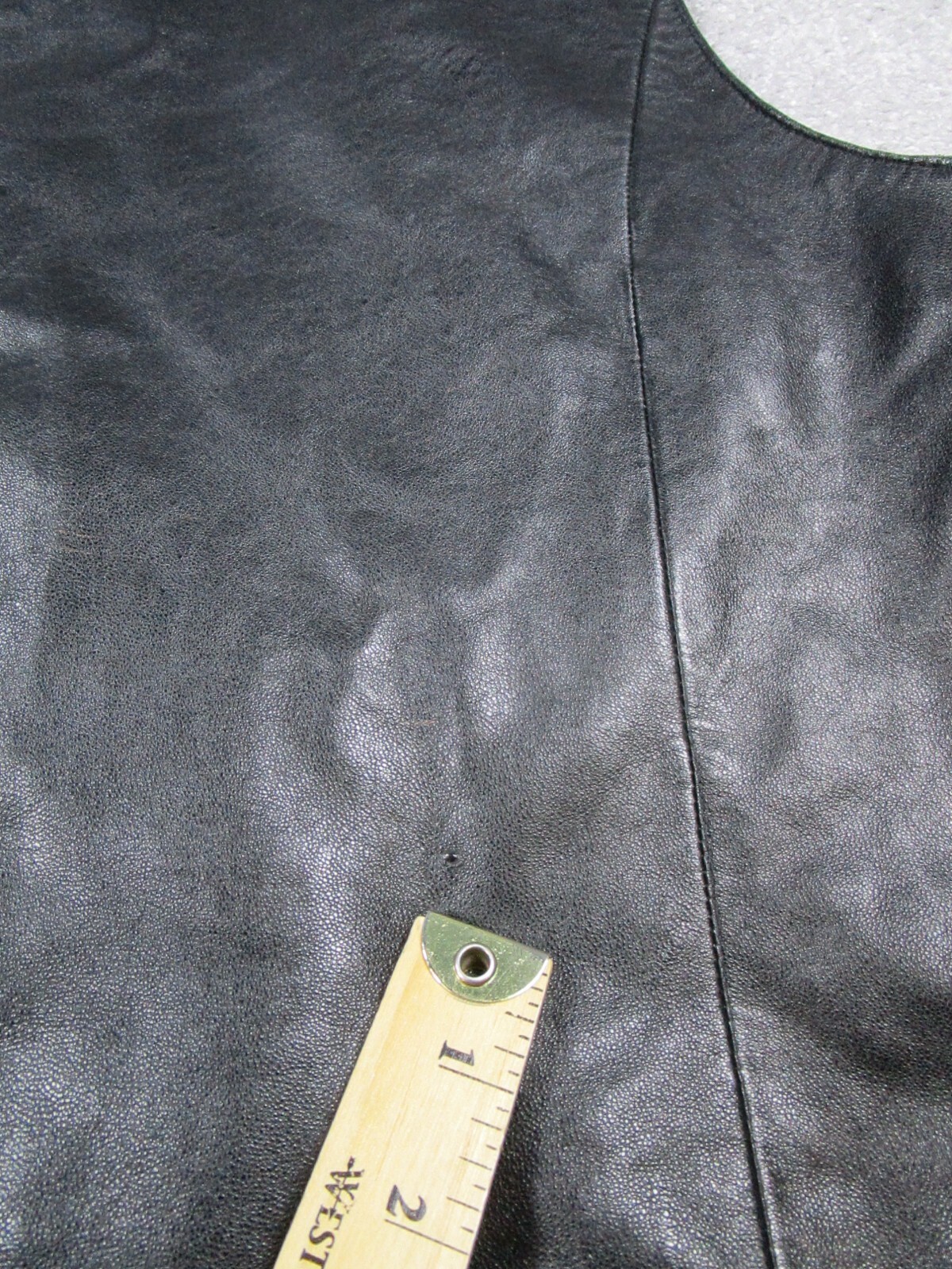 Vintage Wilsons Pelle Studio Vest Mens Xl Black Leather Button Up *