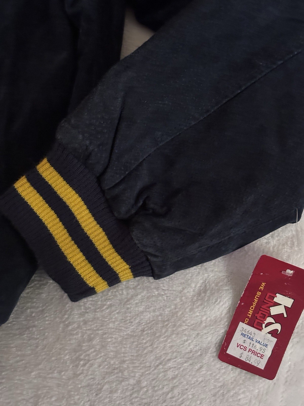 Vintage US Navy Genuine Leather Patch Coat Jacket Mens XL United States Blue