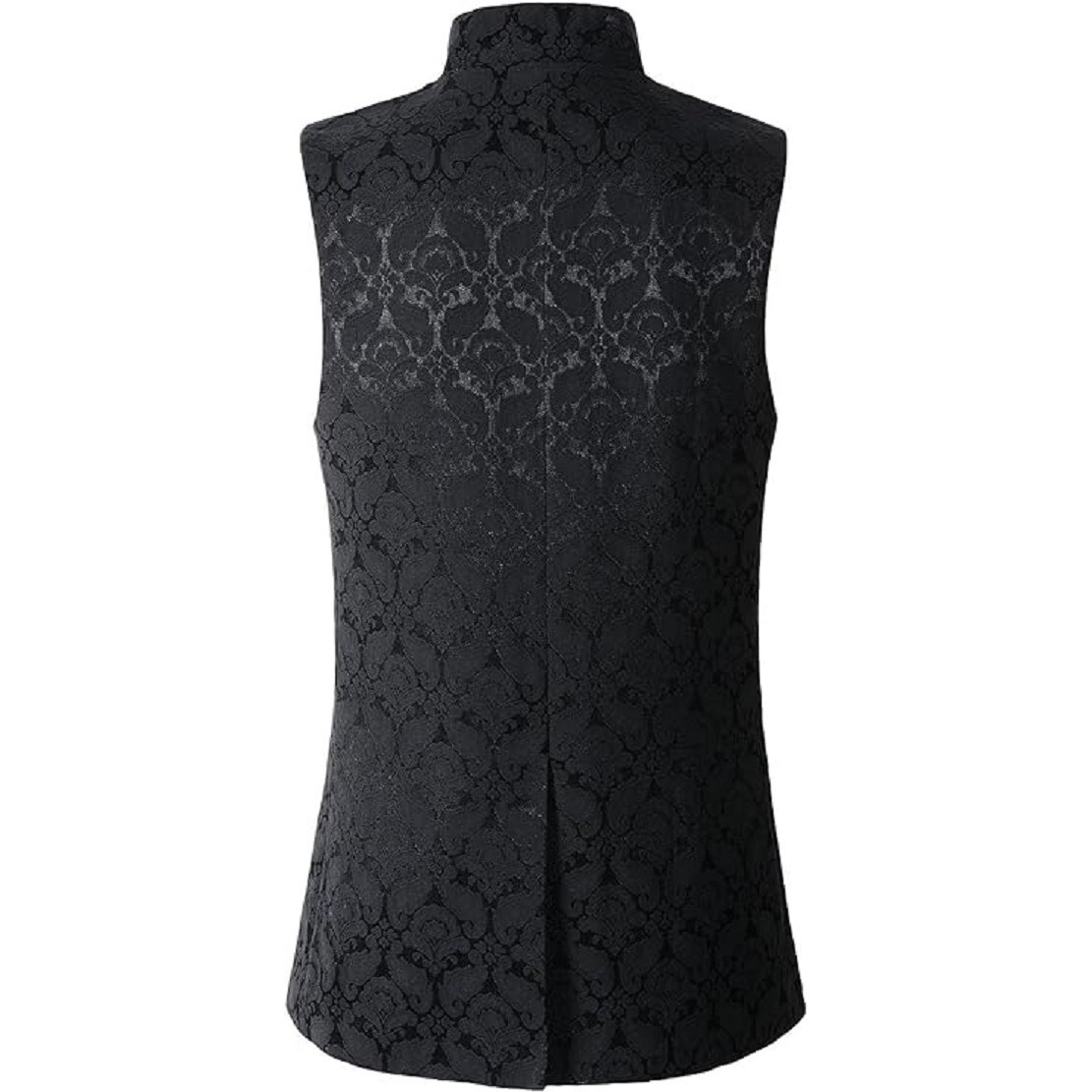 Men’s Victorian Black Handmade Waistcoat Vest Jacquard Tuxedo Suit Ves/USA