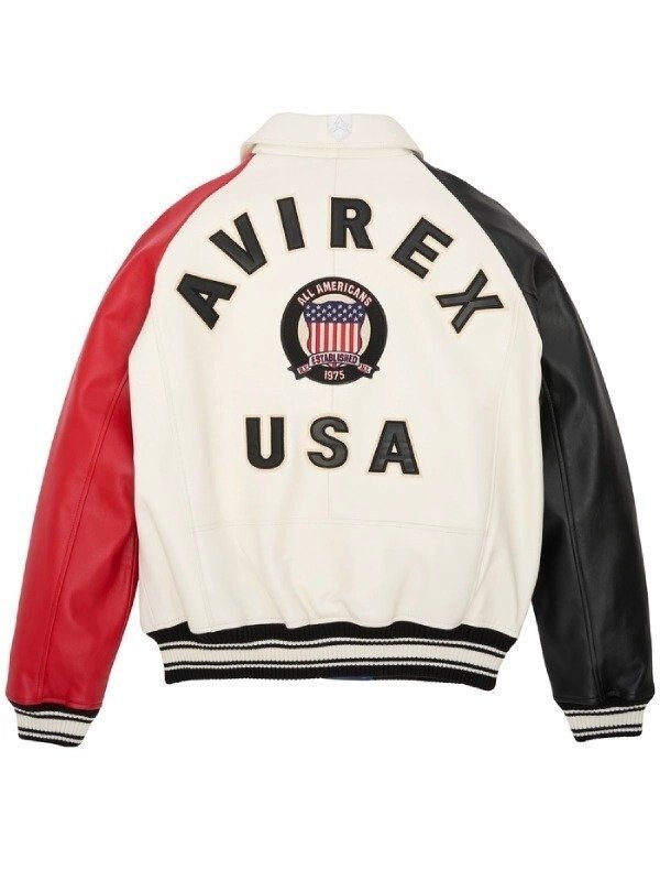 Men Avirex Multi Color Real Bomber American Flight Jacket Leather Jacket for Men