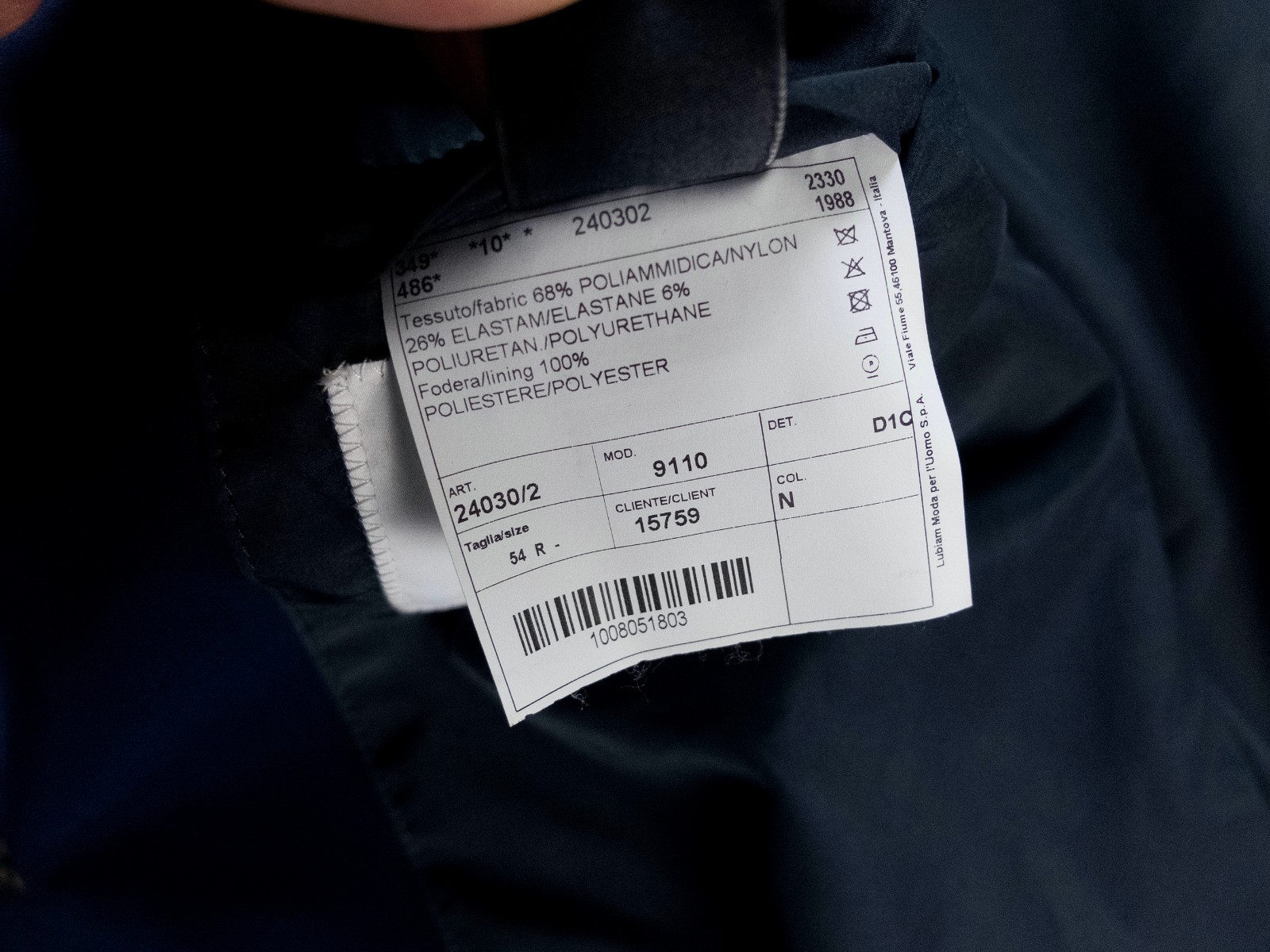(NO CUSTOMS TAX) LUIGI BIANCHI navy blue water resistant trench coat Size 3XL