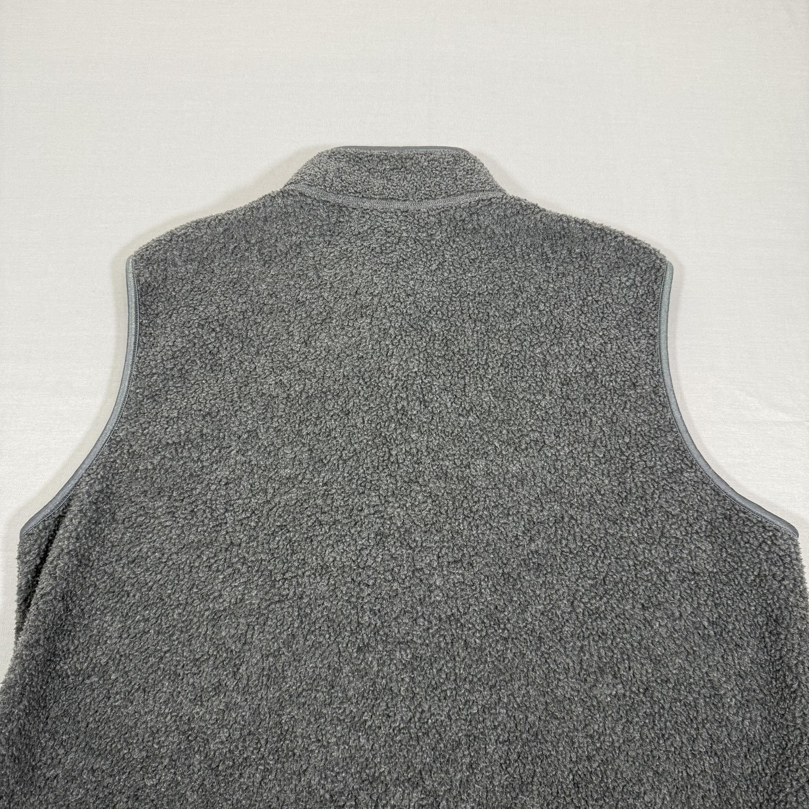 Vintage J Crew Vest Mens Large Gray Oarsman Fleece Deep Pile Zip Up Outdoors 90s