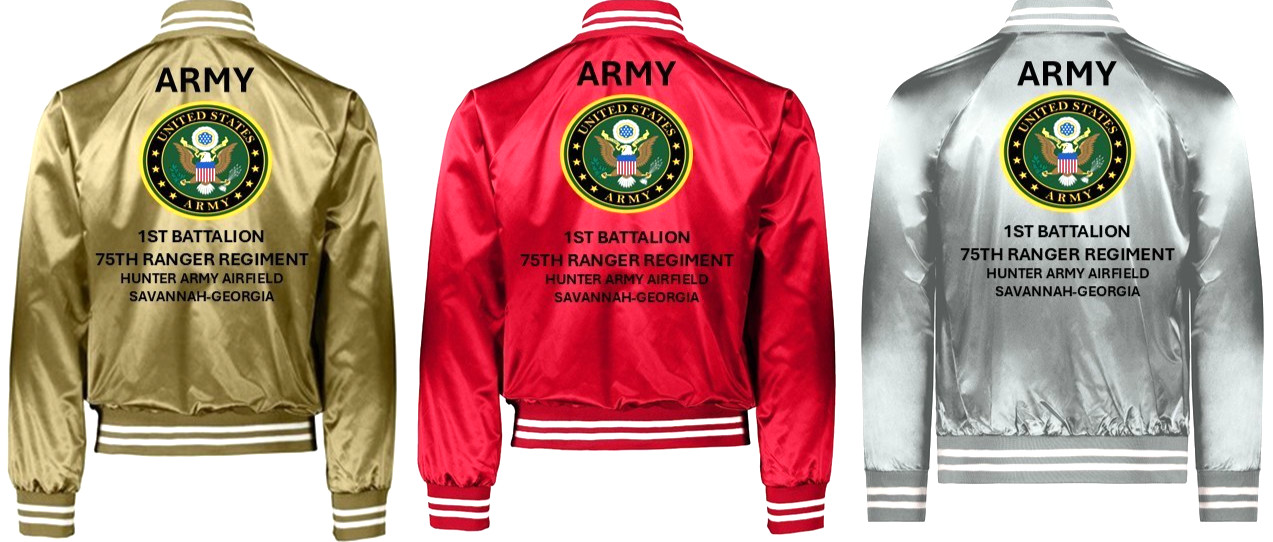 ARMY* US ARMY COMBINED ARMS*FORT LEAVENWORTH *SATIN JACKET*ARMY OFFICIAL LICENSE