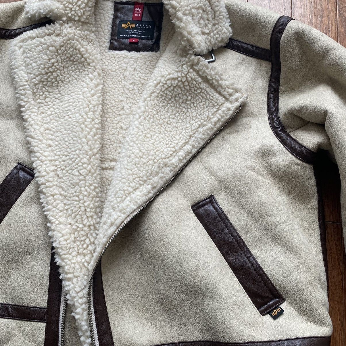Alpha Industries Shearling Styled Asymmetrical Bondage Jacket Size M