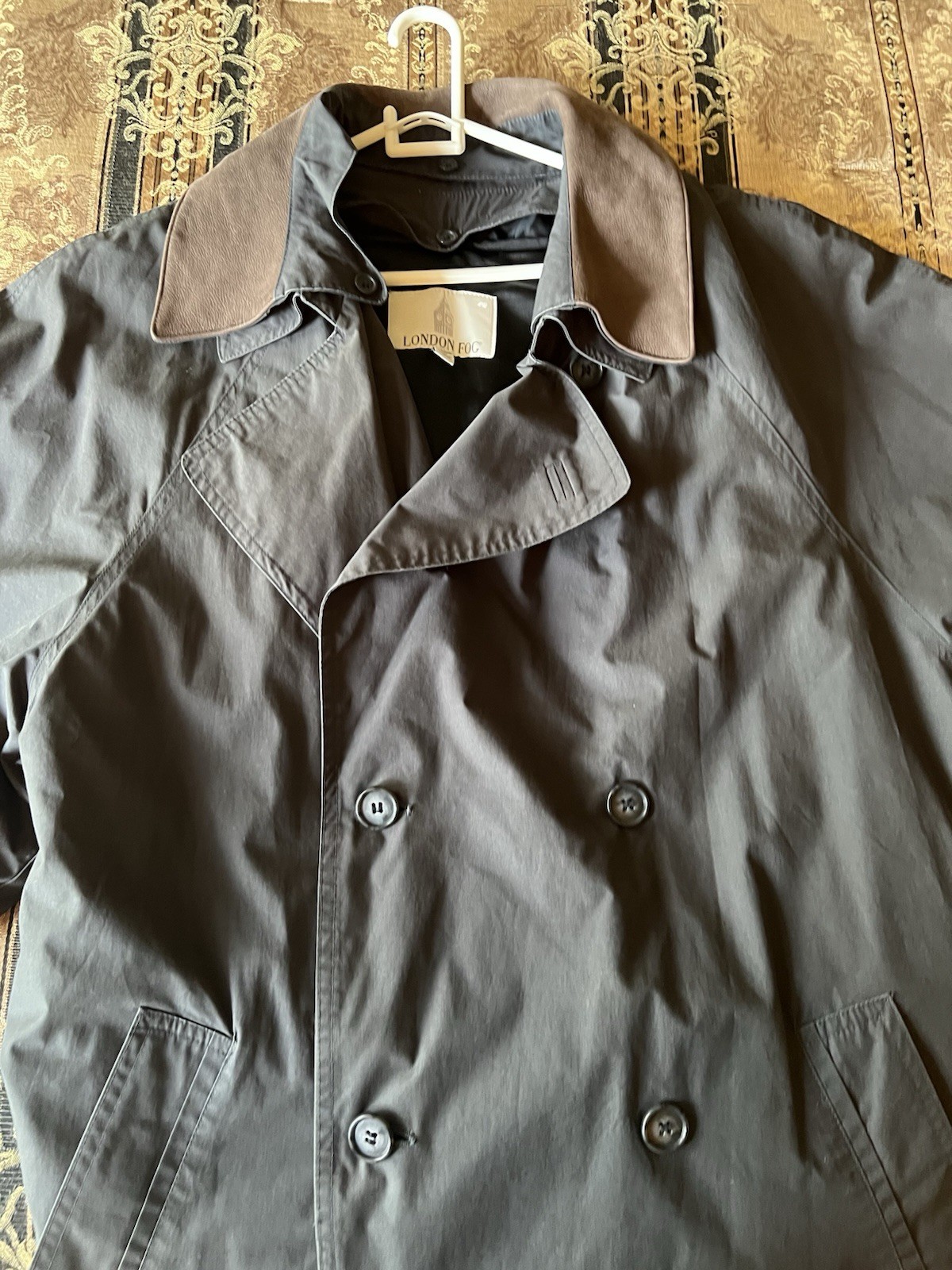 Men’s London Fog Trench Coat 44 All Season Vintage Wool Lined