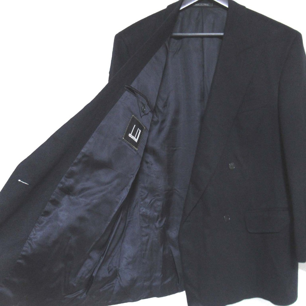 Dunhill 100% Cashmere Double-Breasted Tailored Jacket, 54, Dark Navy mens USED