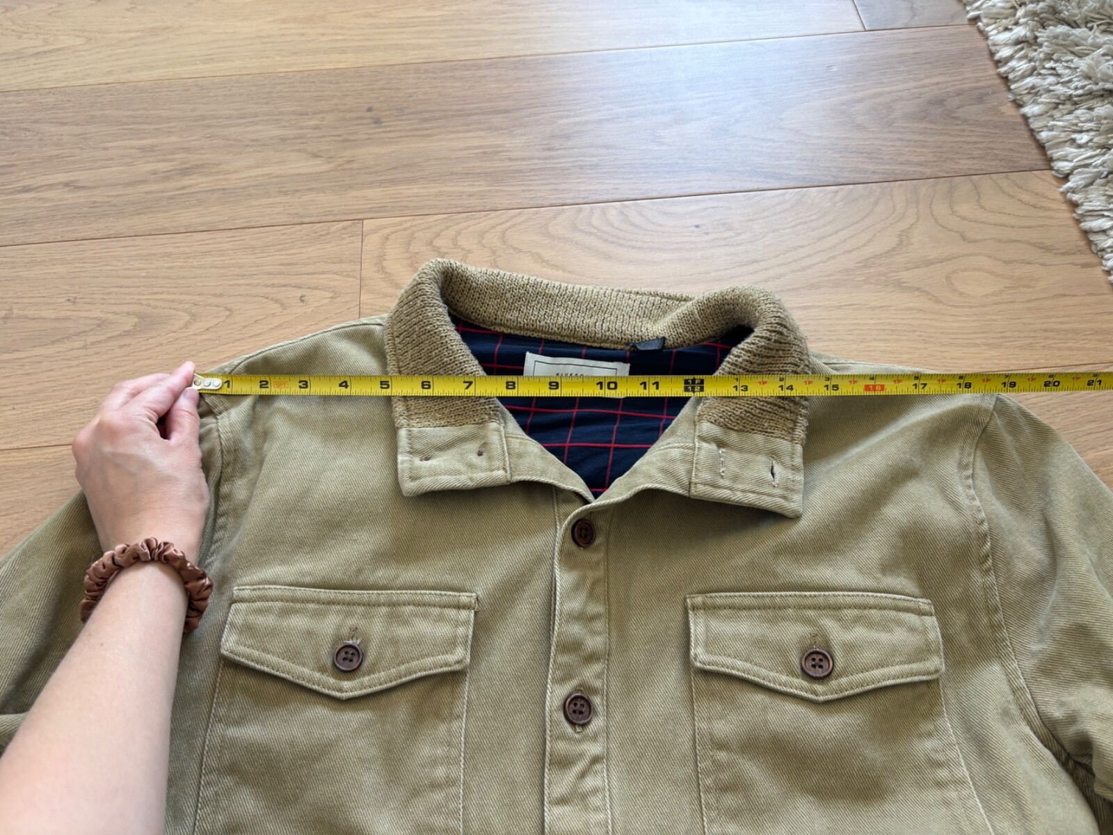 Five Four Beige Jacket Button Up Pockets Khaki 100% Cotton Workwear Men’s Size M