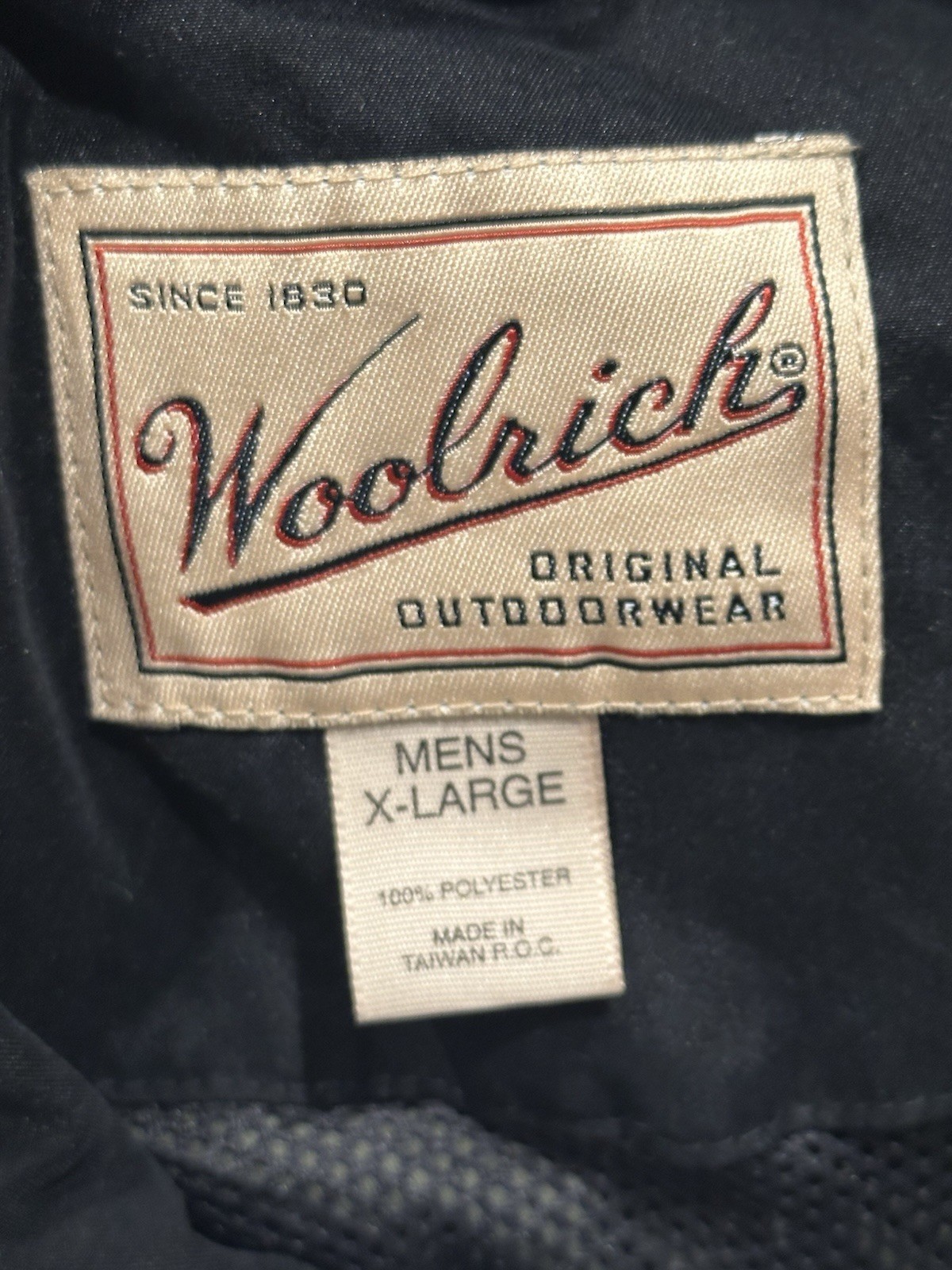 Woolrich Utility Field Rain Jacket Mens XL Green Mesh Lined Lightweight Vintage