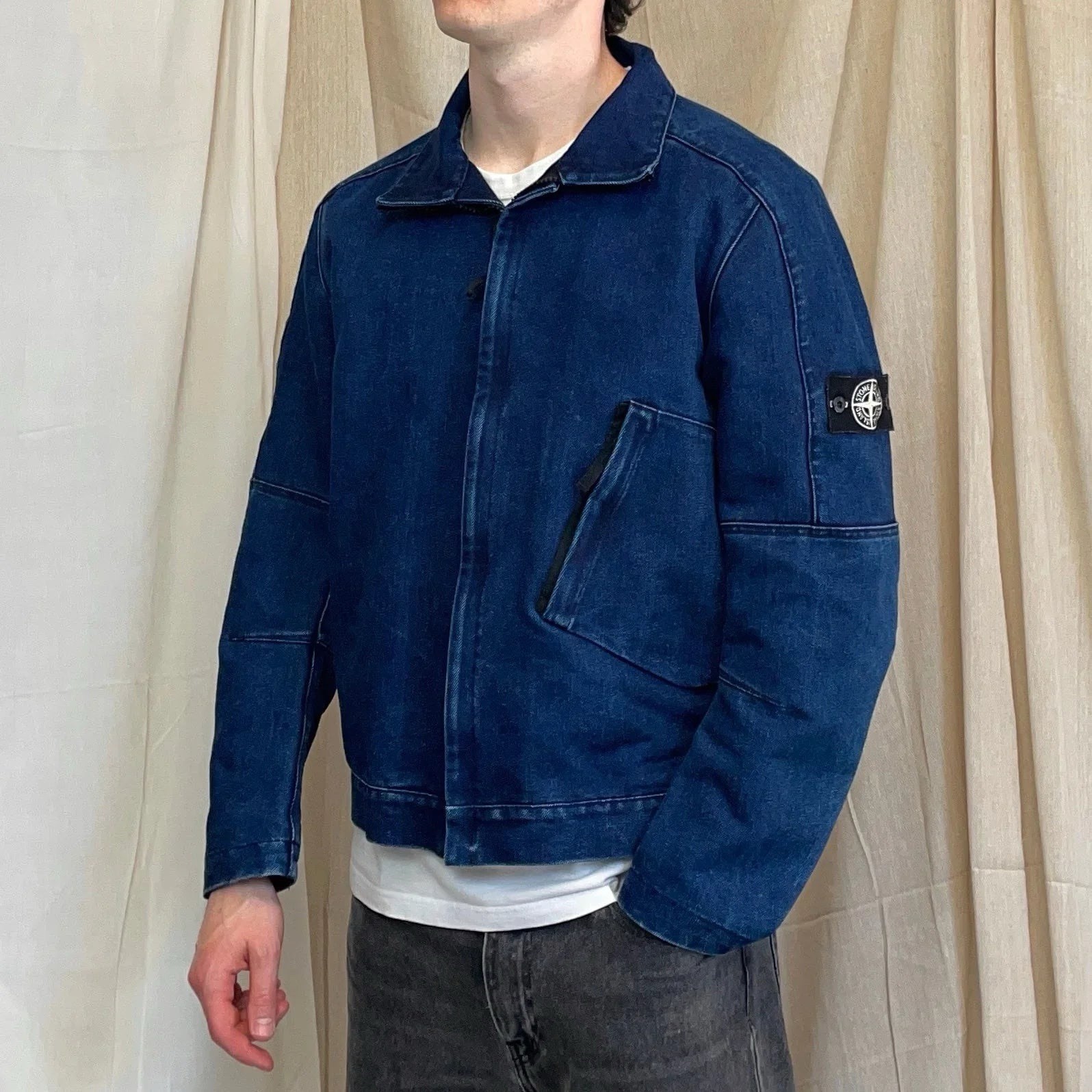 Stone Island Blue AW16 Polypropylene Denim Articulated Jacket Sz L NWT RARE