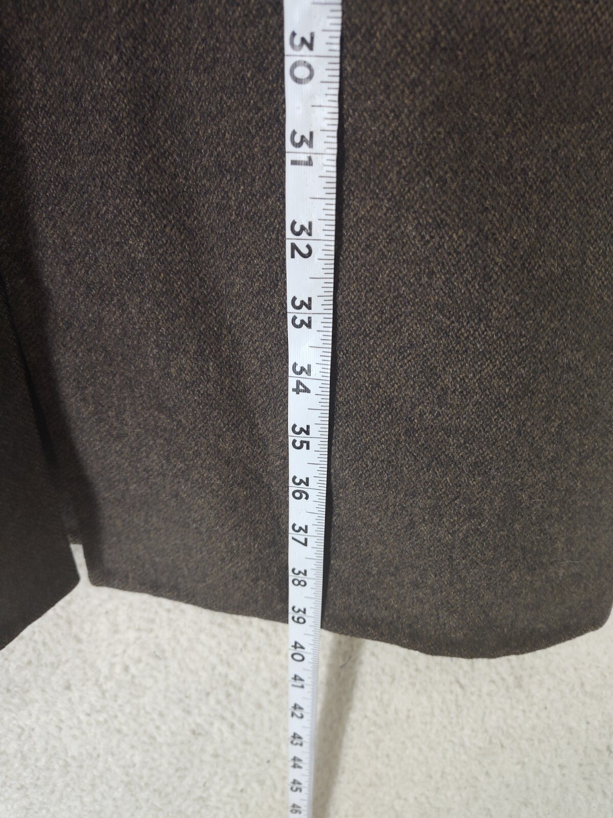 Dunhill Men Jacket 44 Brown Wool Blend Long Sleeve Regular Fit Long Overcoat