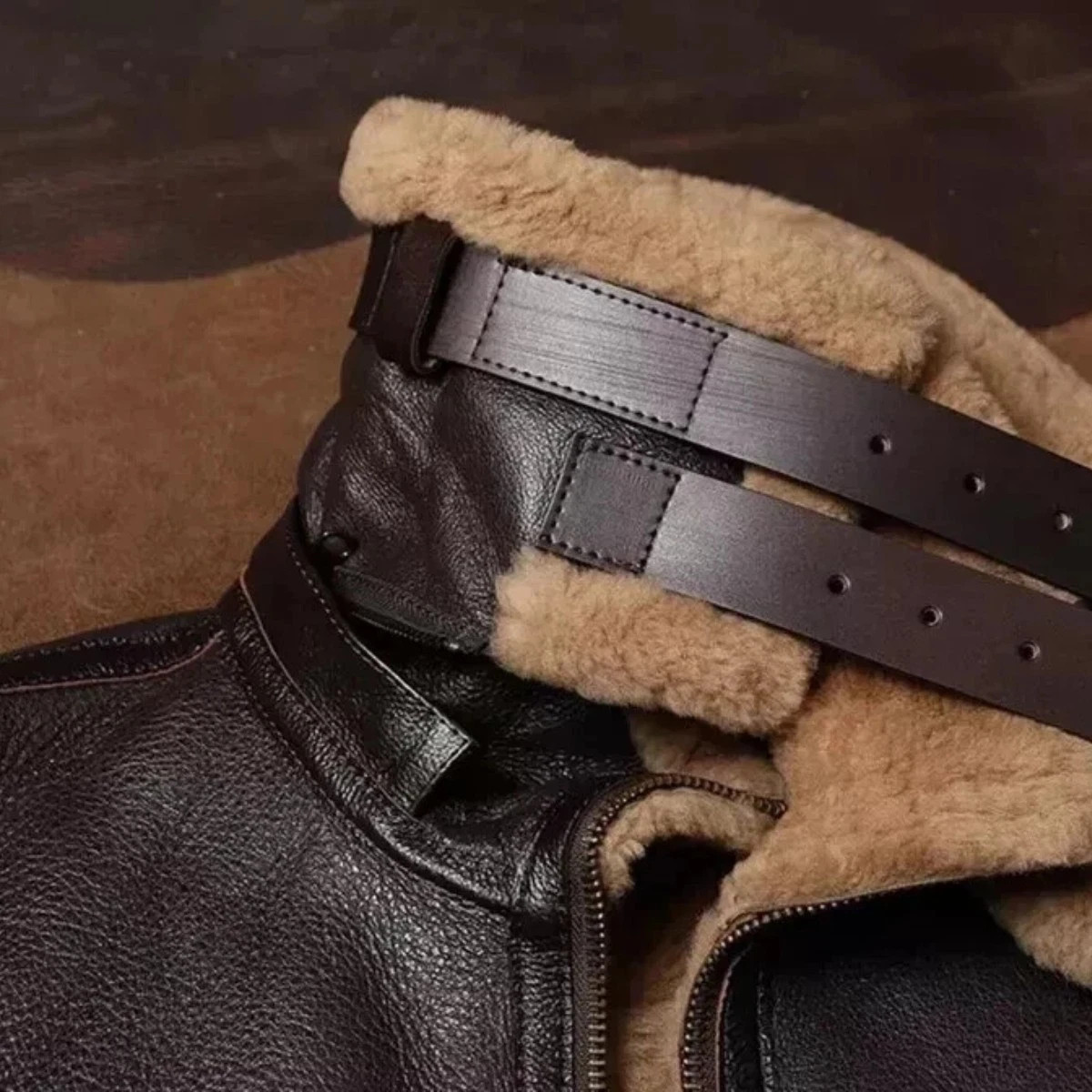 Men’s Vintage RAF B3 Aviator Shearling Genuine Sheep Leather Winter Jacket