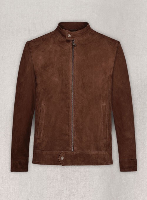 Brown Lambskin Suede Leather Jacket For Men’s Size S M L XL 2XL 3XL Custom Made