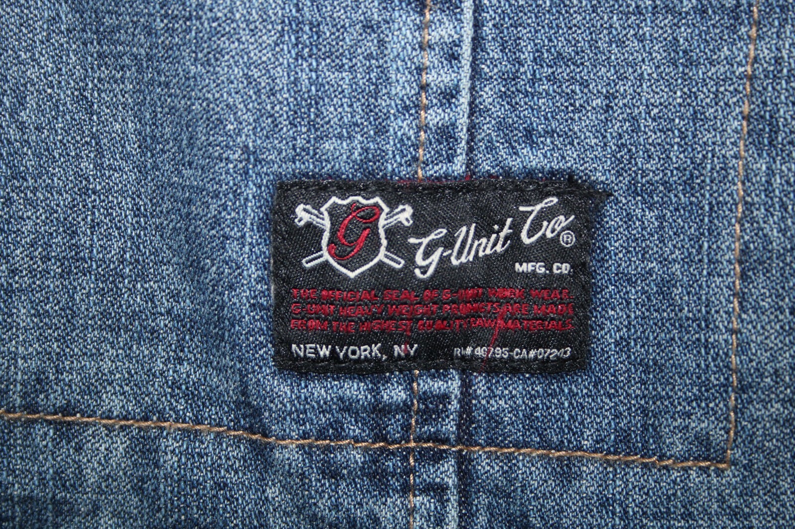NEW G-Unit Men’s Denim Jacket Blue Jean Tools Of The Trade VTG Pit to Pit : 22″