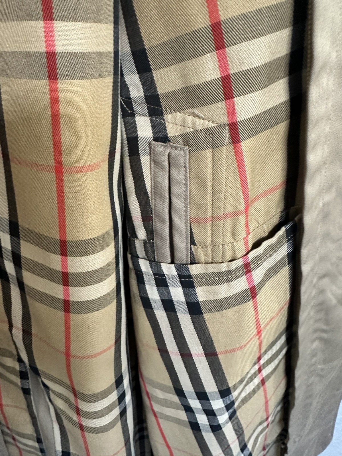 Vintage Burberrys Men’s Beige Trench Mac Coat Made England Nova Check LargeXL