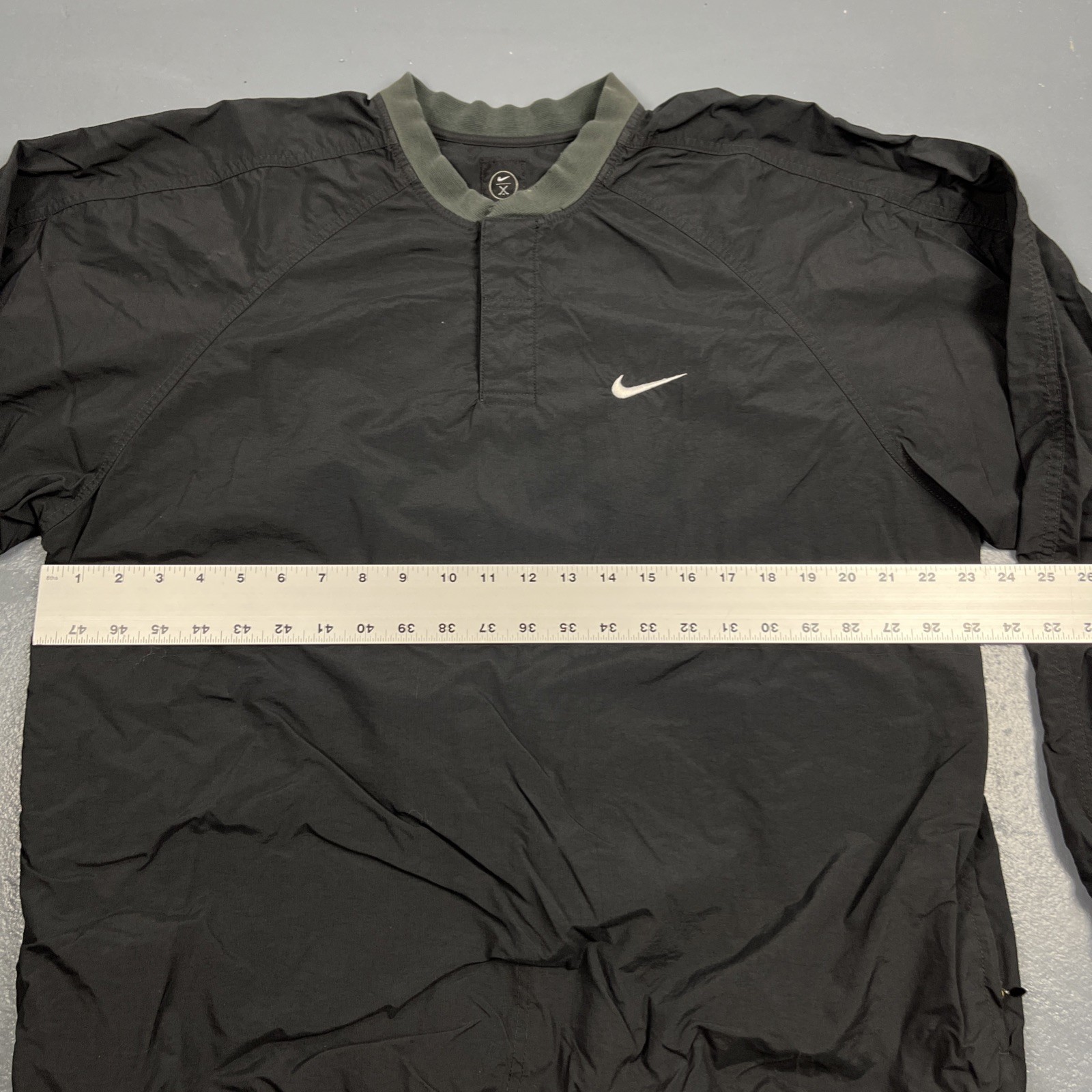 Vintage 90s Y2K Nike Golf Pullover Windbreaker Black Large Pockets VTG Sports