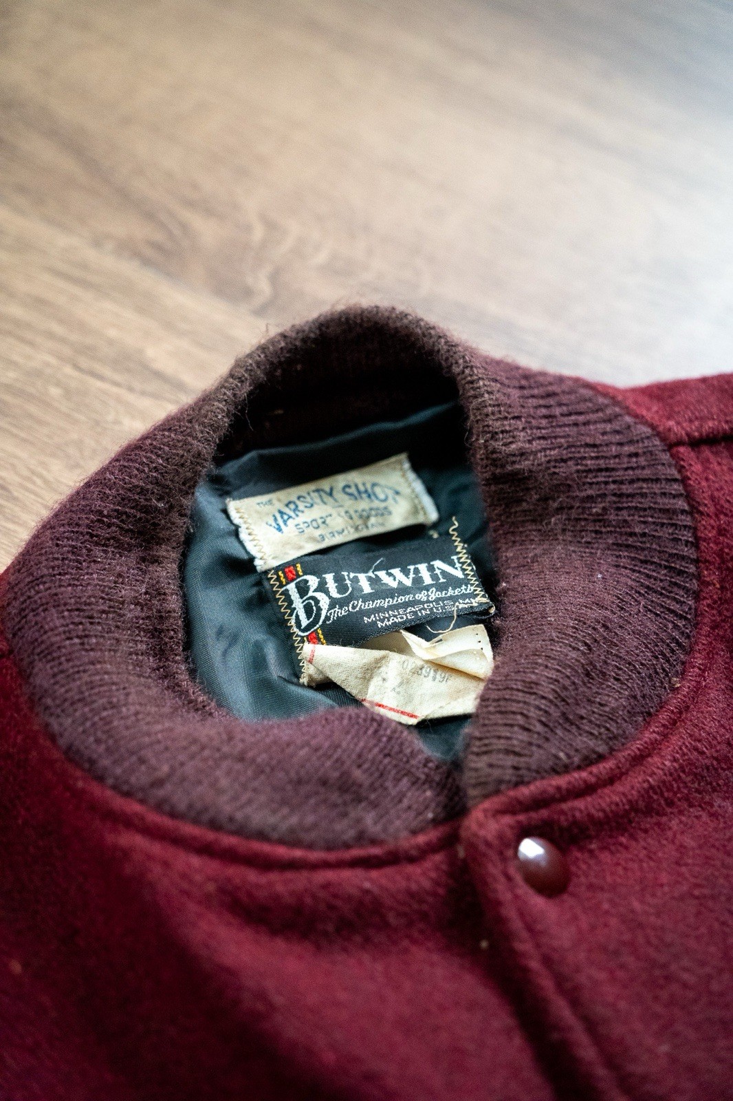 1989 Butwin Varsity Jacket, Maroon Wool Leather Bomber, Seaholm Football