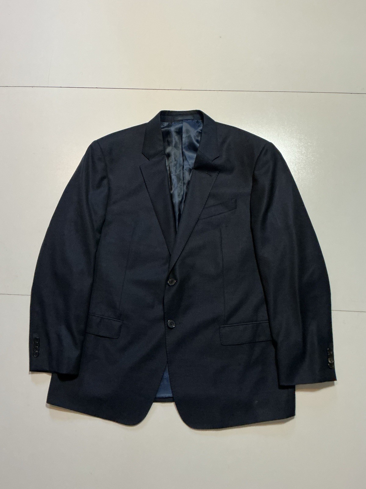 Armani Collezioni G Line Navy Blue 100% Wool Two Button Blazer Suit Jacket Sz.58