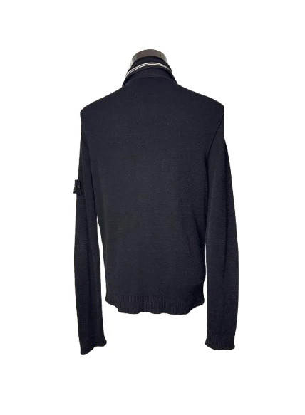 Stone Island Black Striped Zip Neck Sweater