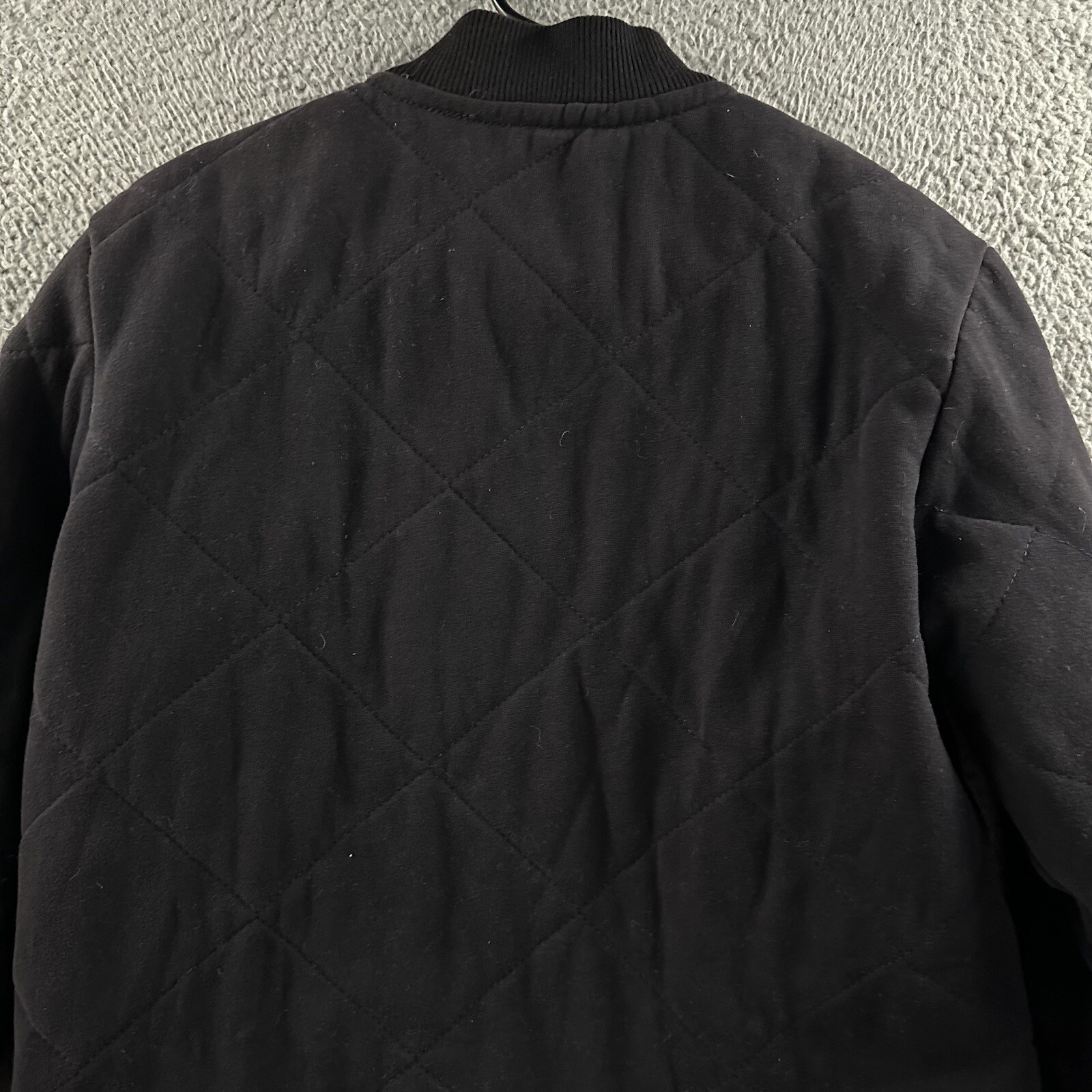 American Eagle Mens Bomber Jacket Black XS Quilted Full Zip Cotton Polyester
