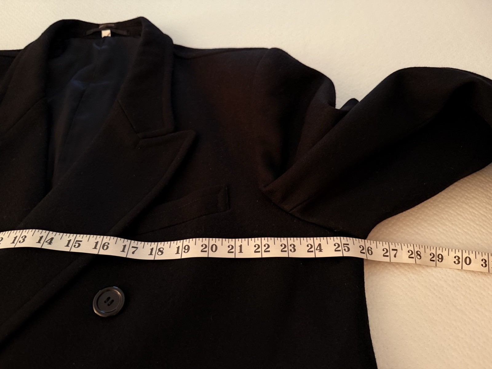Success Uomo Wool Blend Trench Overcoat Men Large 50 Black Double Breasted Heavy