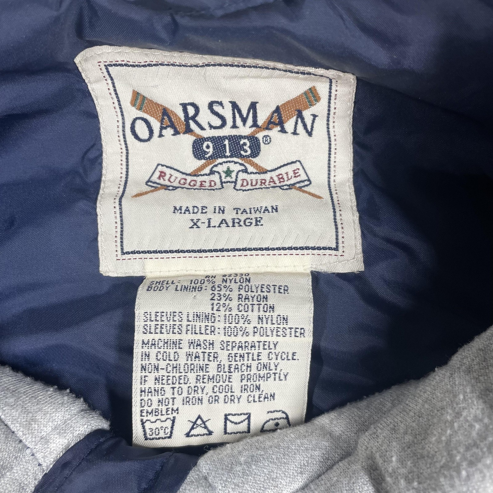 Vintage United States Navy Jacket Mens XL Blue Oarsman 913 Eagle Windbreaker 90s