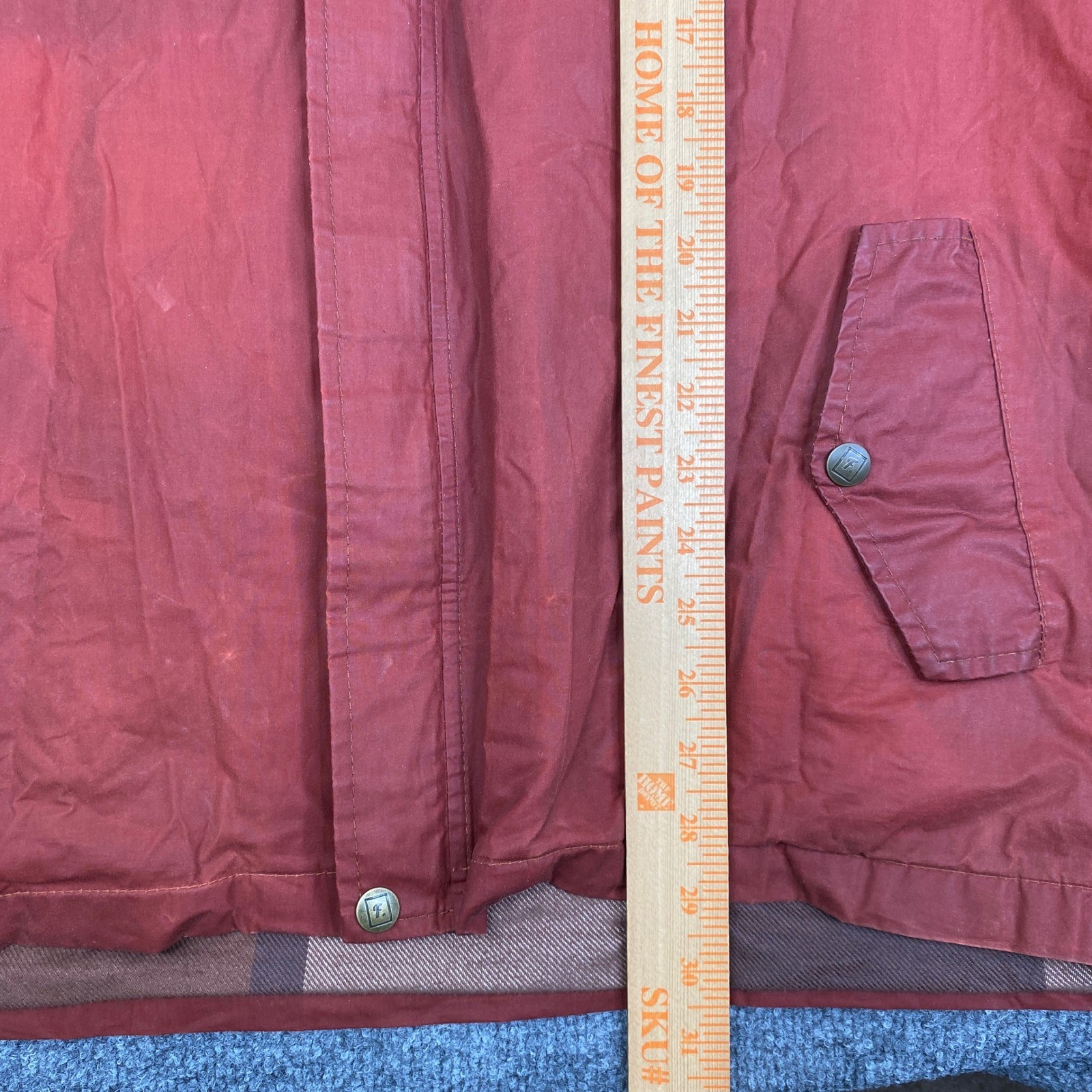 Freeman Seattle Waxed Cotton Raincoat Mens XXL Red Plaid Lined Hooded Jacket USA
