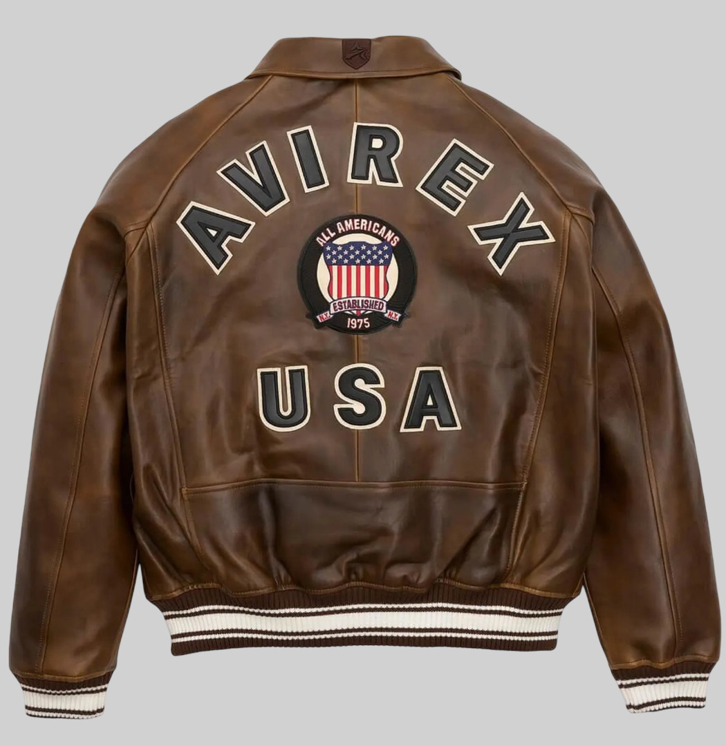 New Men Avirex Genuin Leather Bomber Jacket Iconic USA Design Personalized Gift
