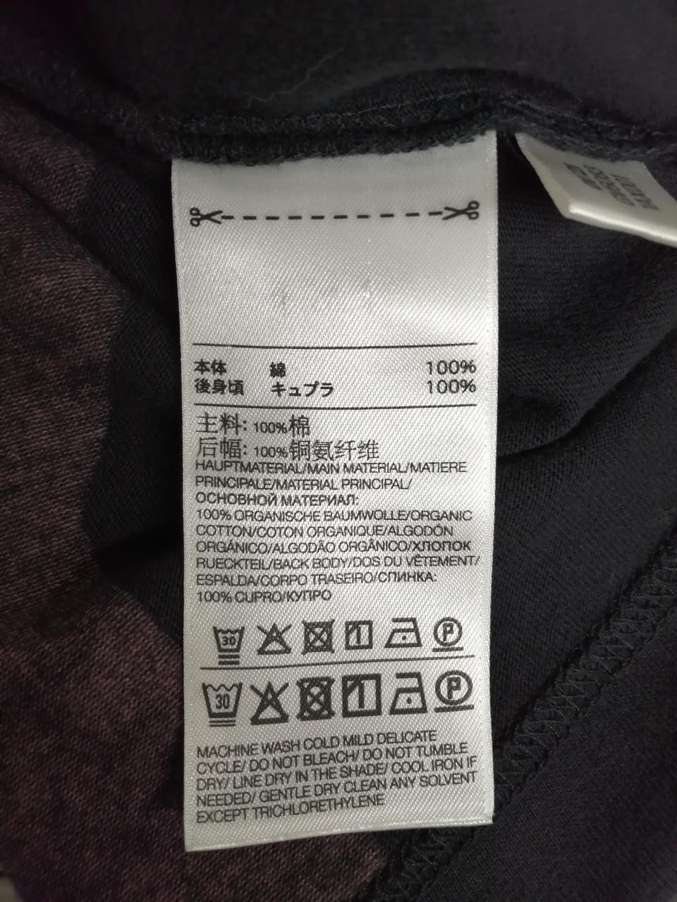 Y-3 Black T-Shirt No Collar Tag Men’s Casual Cotton Top 75cm