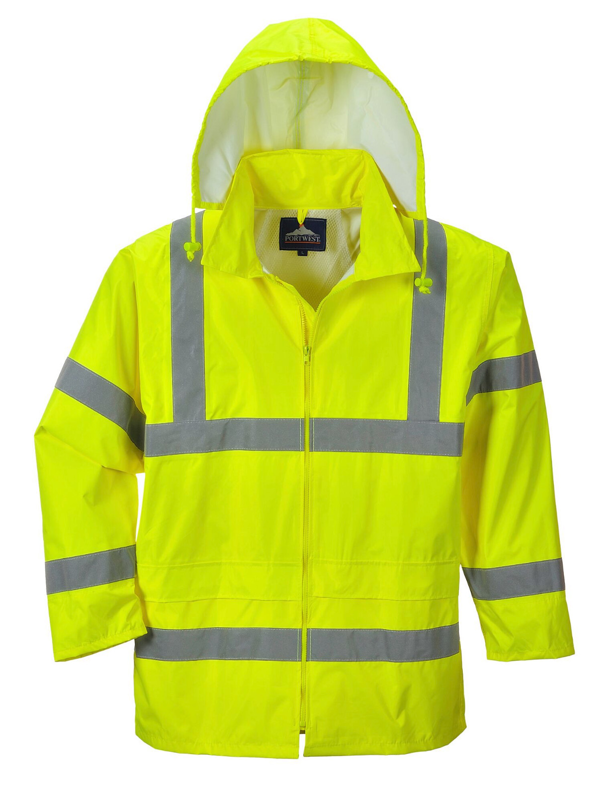 Safety Rain Jacket Reflective Green Hi-Vis Raincoat Rainjacket w Hood S-7XL