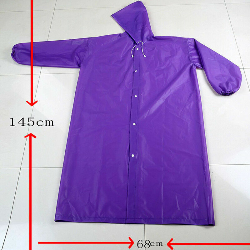 LOT 10~100PCS Men Women EVA Raincoat Gown Hooded Waterproof Jacket Rainwear
