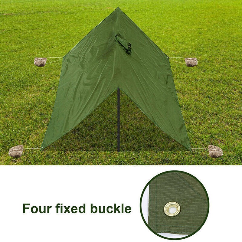 Waterproof Hooded Ripstop Camo Rain Coat Poncho Military Camping Hiking Hunting