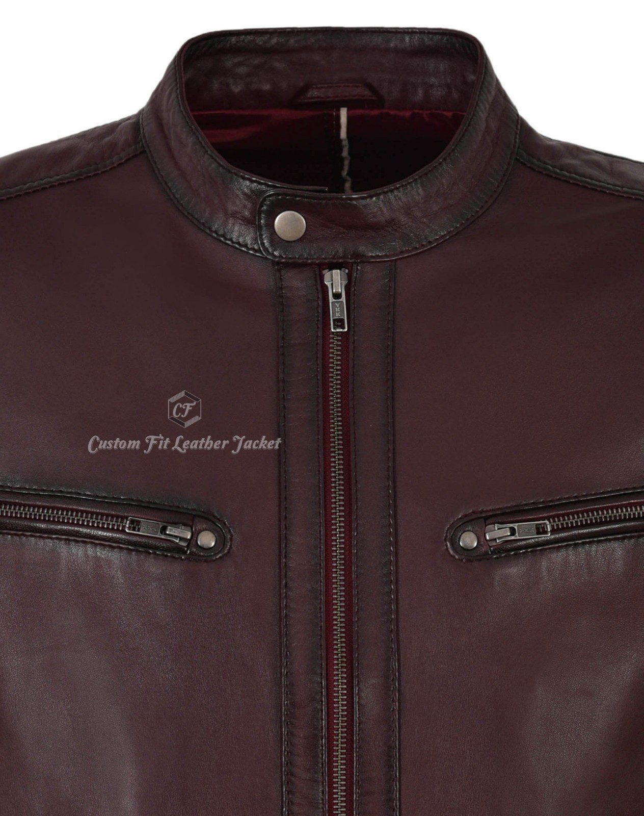 Men’s Real Leather Jacket Cherry 100% Lambskin Casual Fashion biker style 4232