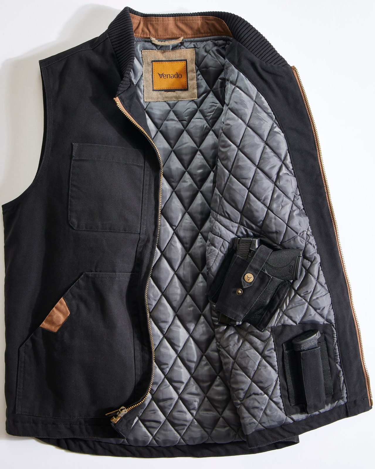 Venado Concealed Carry Vest for Men – Heavy Duty Canvas – Conceal Carry Pockets