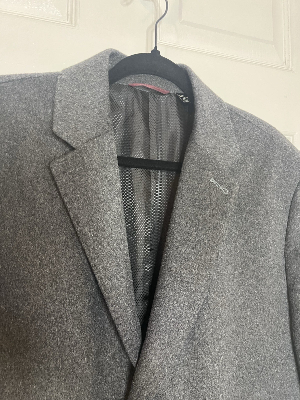 Pronto Uomo Long Overcoat Men’s 46R Grey Wool Single Breasted