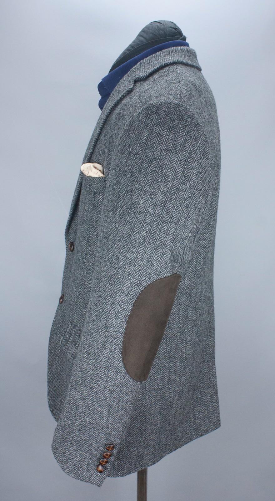 M&S Sartorial Blazer Mens 40 in Moon Tweed Charcoal Herringbone Sport Coat 102cm