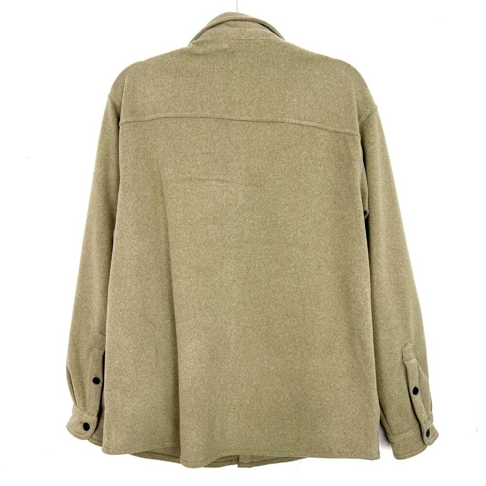 Kirkland Signature Tan Soft Fleece Flap Pocket Shacket Shirt Jacket Men Large