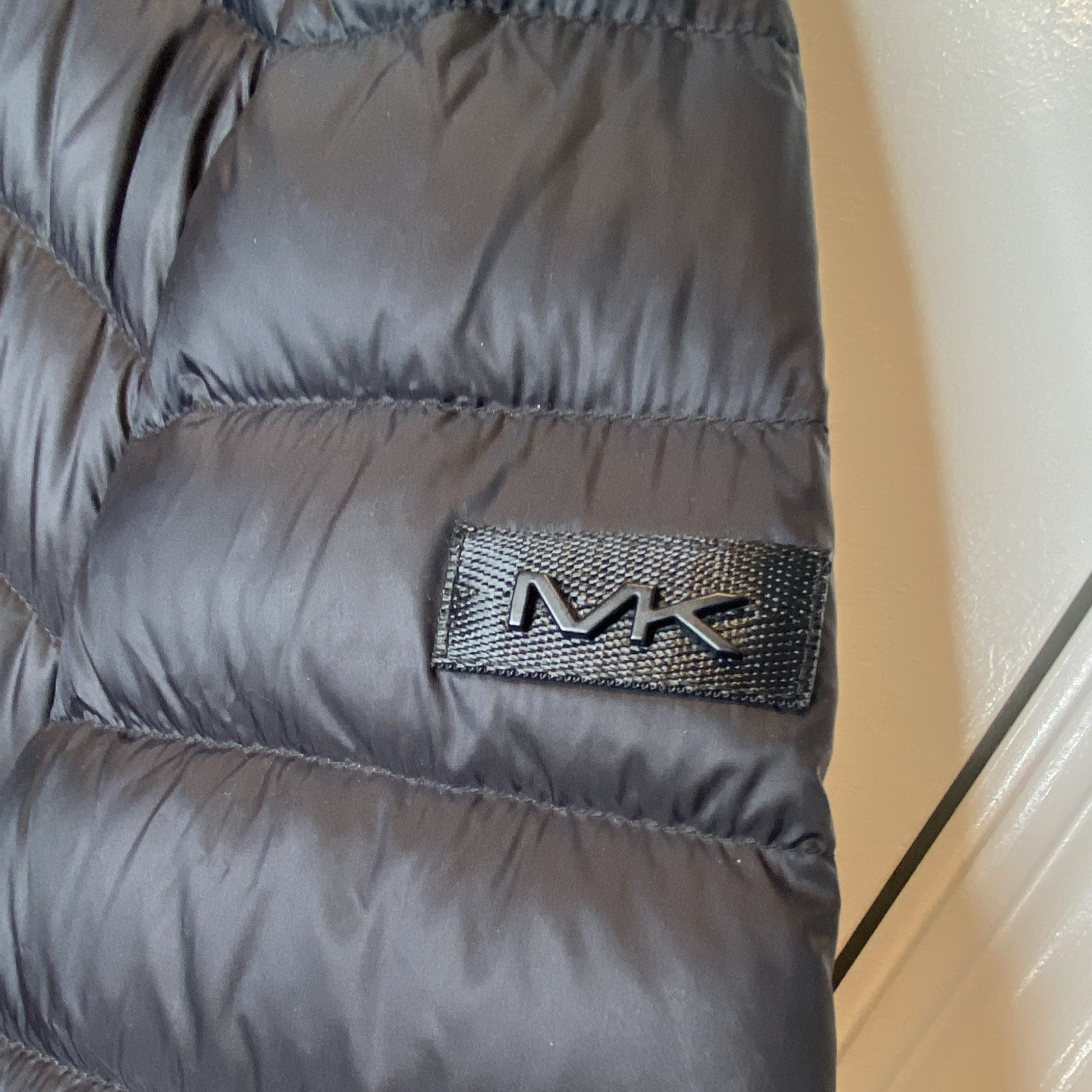 Michael Kors Men’s Black Hooded Quilted Down Puffer Jacket Full Zip XXL