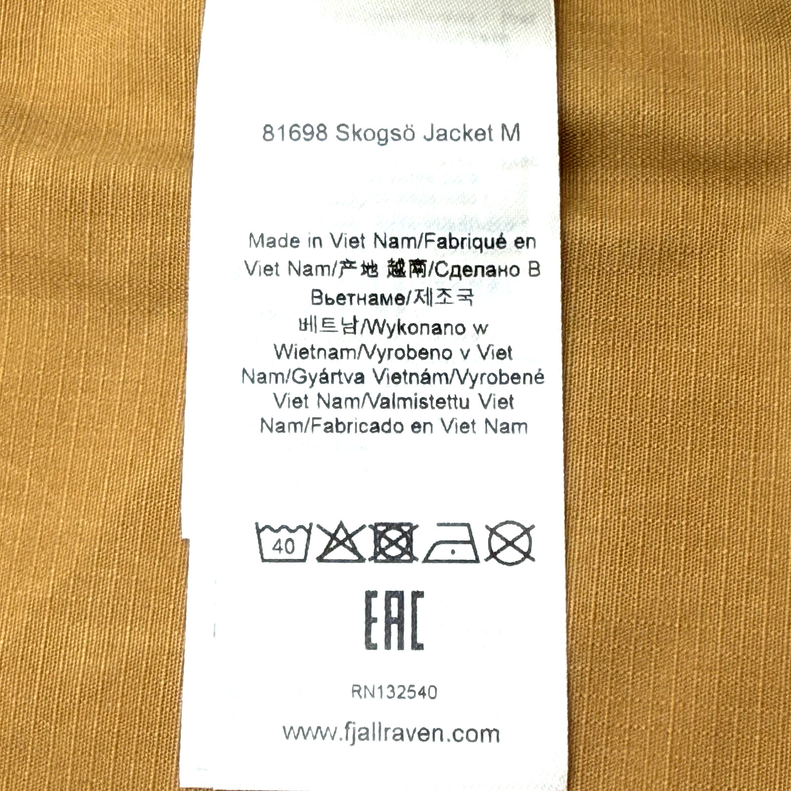 Fjallraven Skogso Jacket Men’s Size XL Buckwheat Brown 81698-232