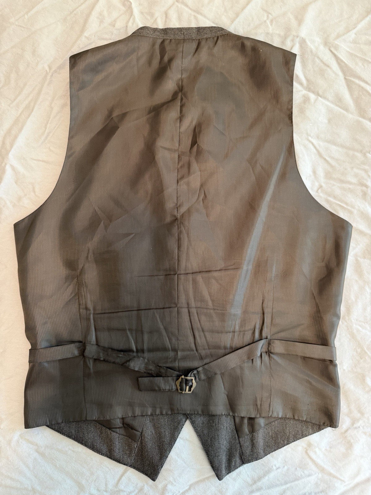 Heritage 1981 Men’s Gray Lined V-Neck Button Vest Size L Solid, Buckle