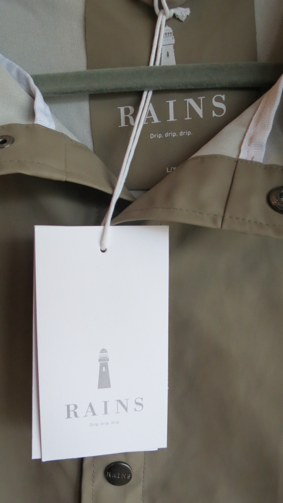 *SALE* BNWT RAINS Waterproof Jacket Taupe Size L / XL