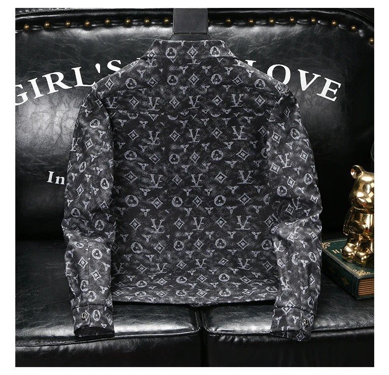 Luxury Men Denim Jacket Fashion Loose Casual Trendy High Street Retro Jean Coat