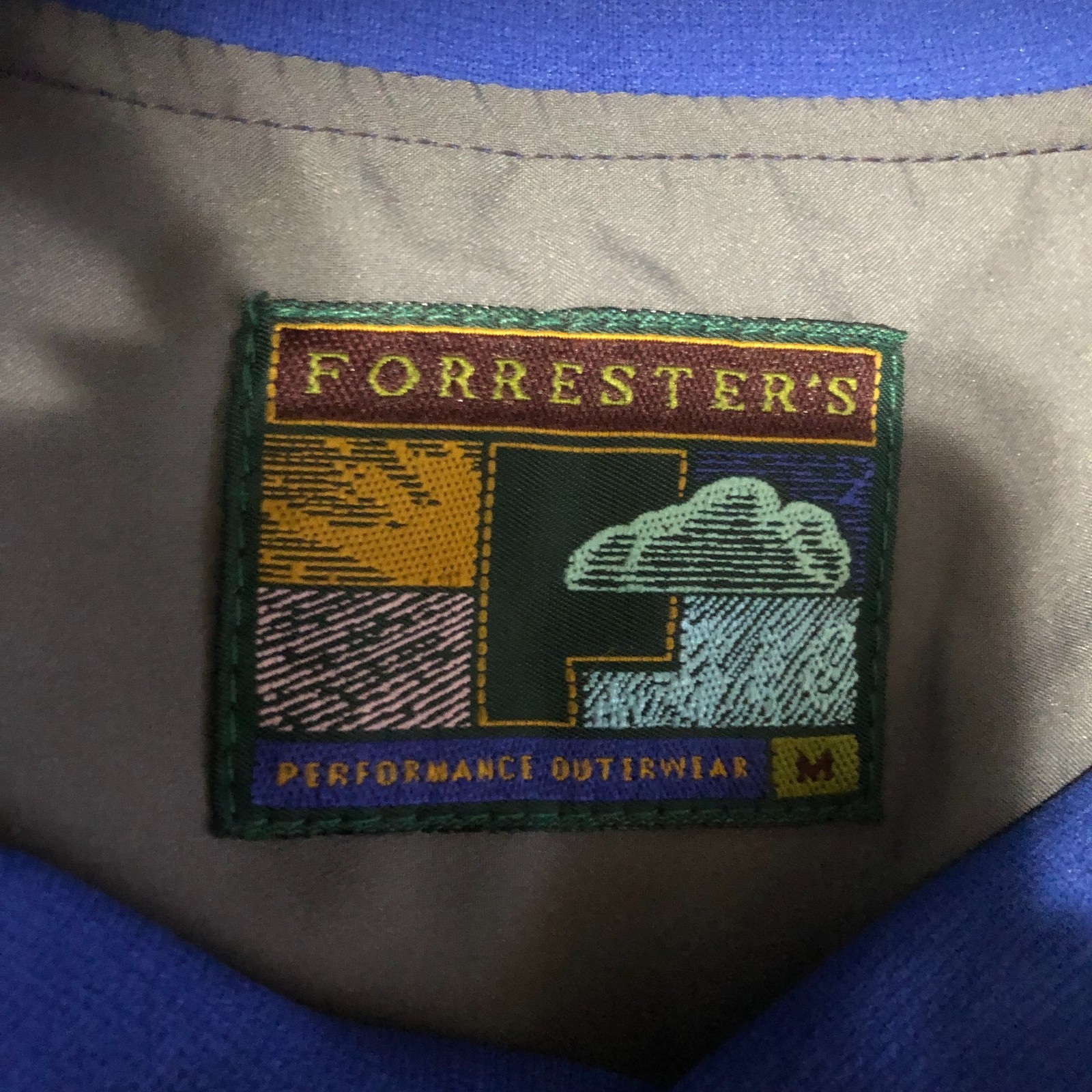 Forrester’s Mens Golf V-Neck Windshirt MEDIUM Royal Blue Teflon Microfiber NWT