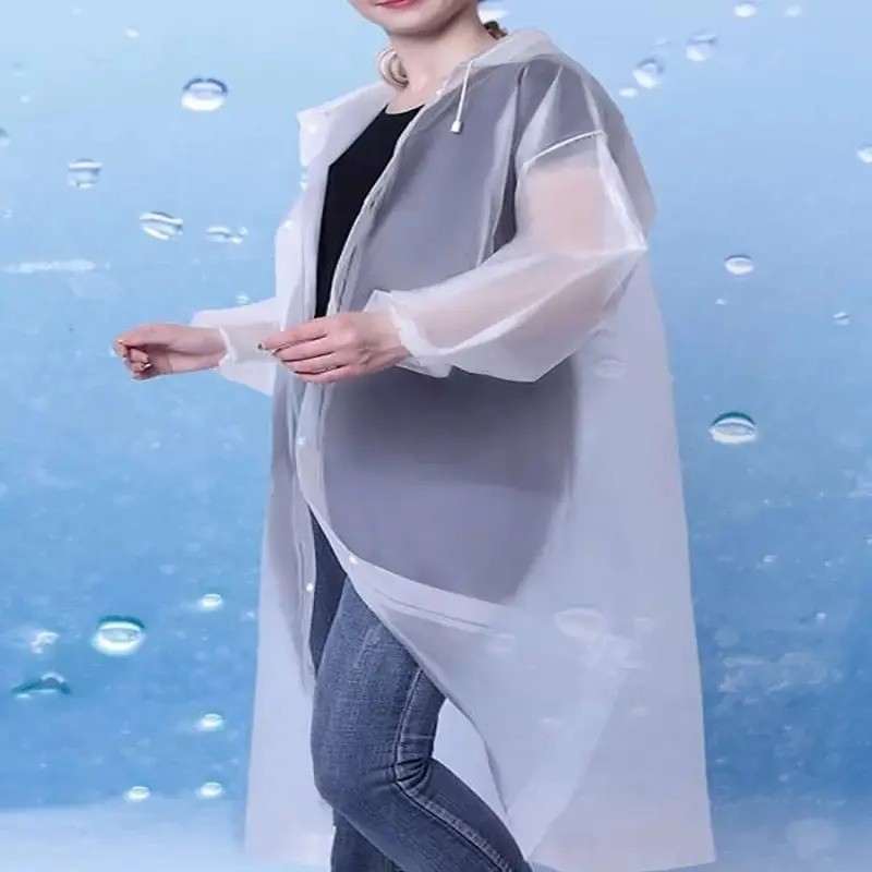 Unisex Adult Waterproof Raincoat Rain Coat Hooded Jacket Poncho Rainwear Camping