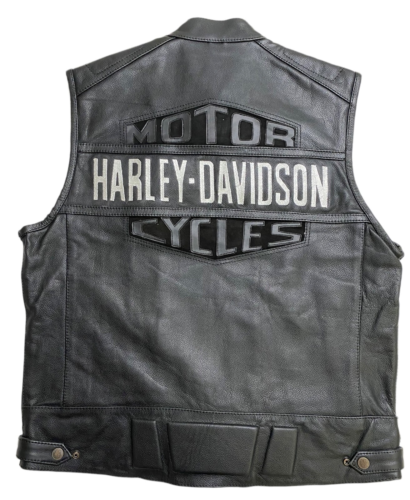 Harley Davidson’s Vest Men’s Passing Link Motorcycle Real Leather Cow Biker