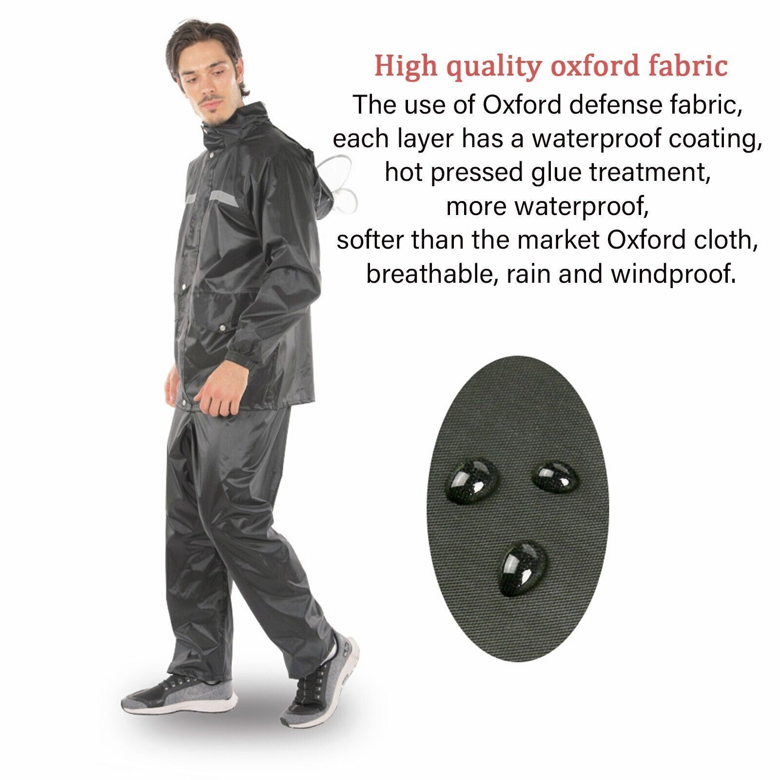 Adult Men Women Rain Suit Jackets Pant Gear Waterproof motorcycle hivis