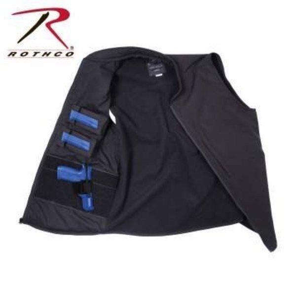 Men’s Black Concealed Carry Waterproof Soft Shell Vest Fast Shipping!
