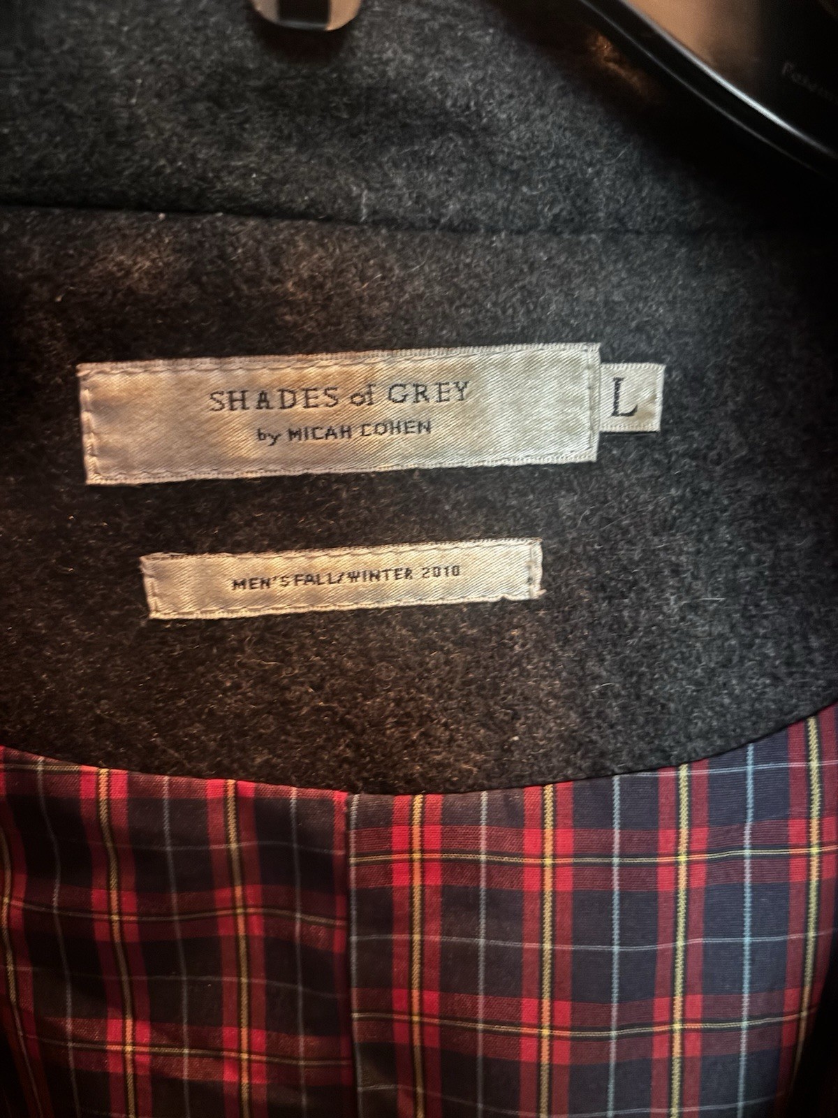 Shades of Grey Men’s Gray Peacoat Coat L Lined Stand-Up Collar Button