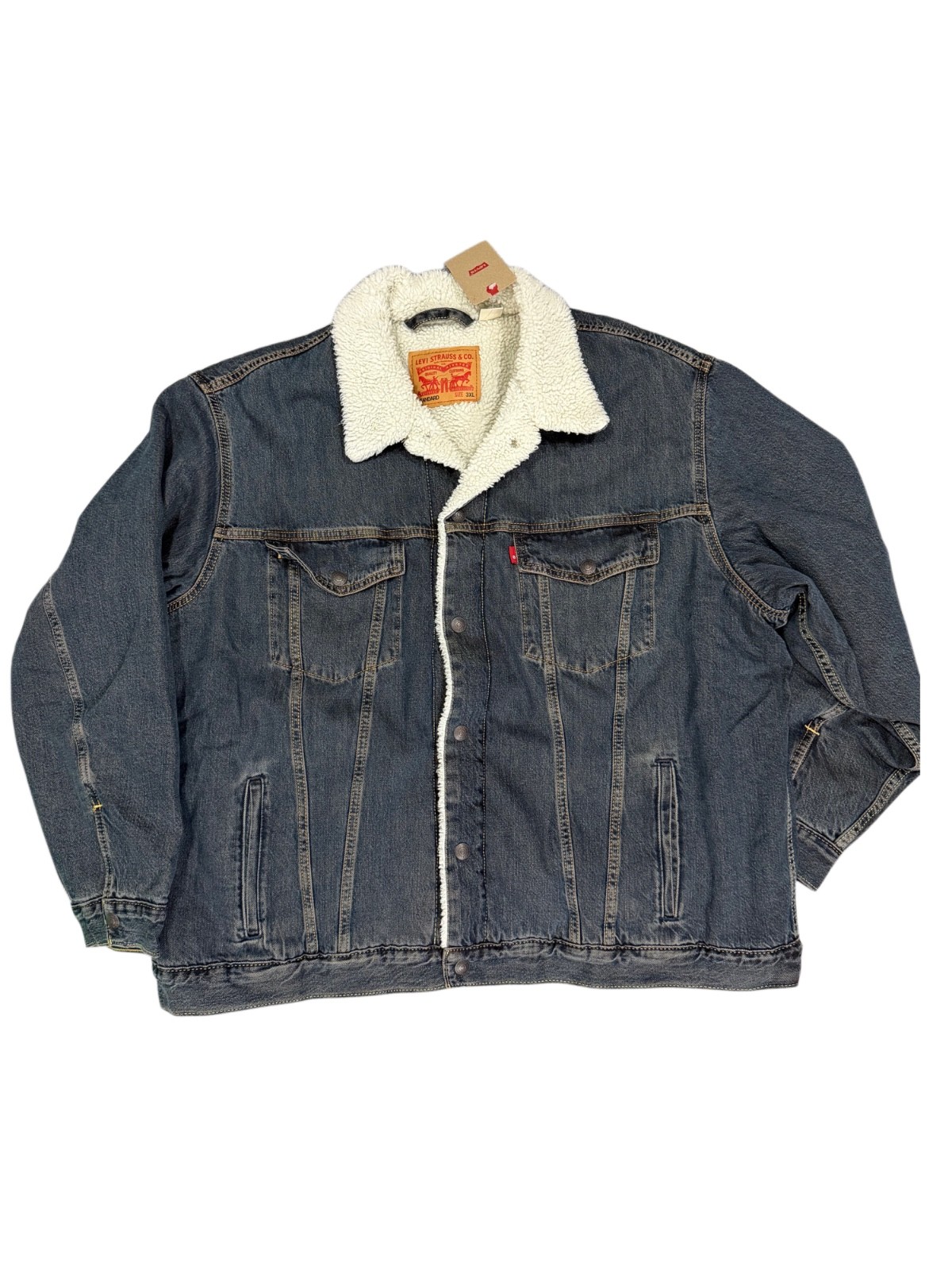 Levi’s Sherpa Big and Tall Trucker Jacket Dark Blue Wash 384870022